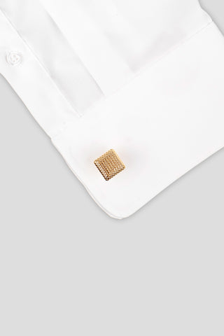Afrundet mønstret guld manchetknapper SUIT CLUB