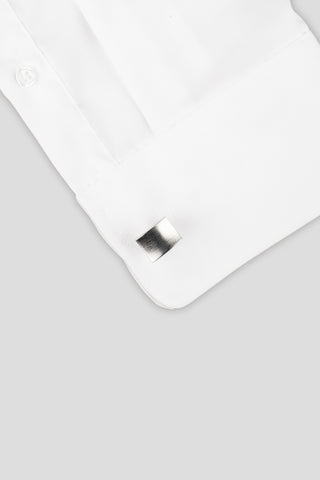 Børstet sølv manchetknapper SUIT CLUB