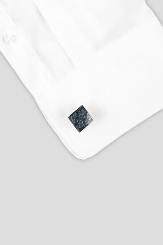 Blomstret sølv manchetknapper SUIT CLUB