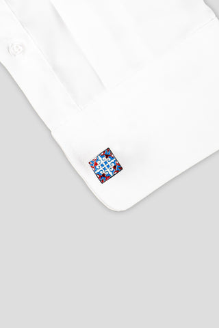 Blå & røde manchetknapper SUIT CLUB