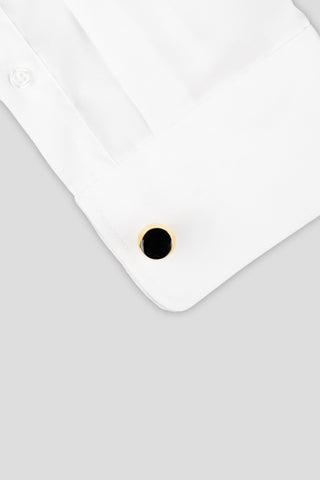 Guld runde manchetknapper SUIT CLUB