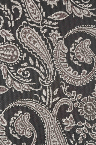 Grå & sort lommeklud med paisley