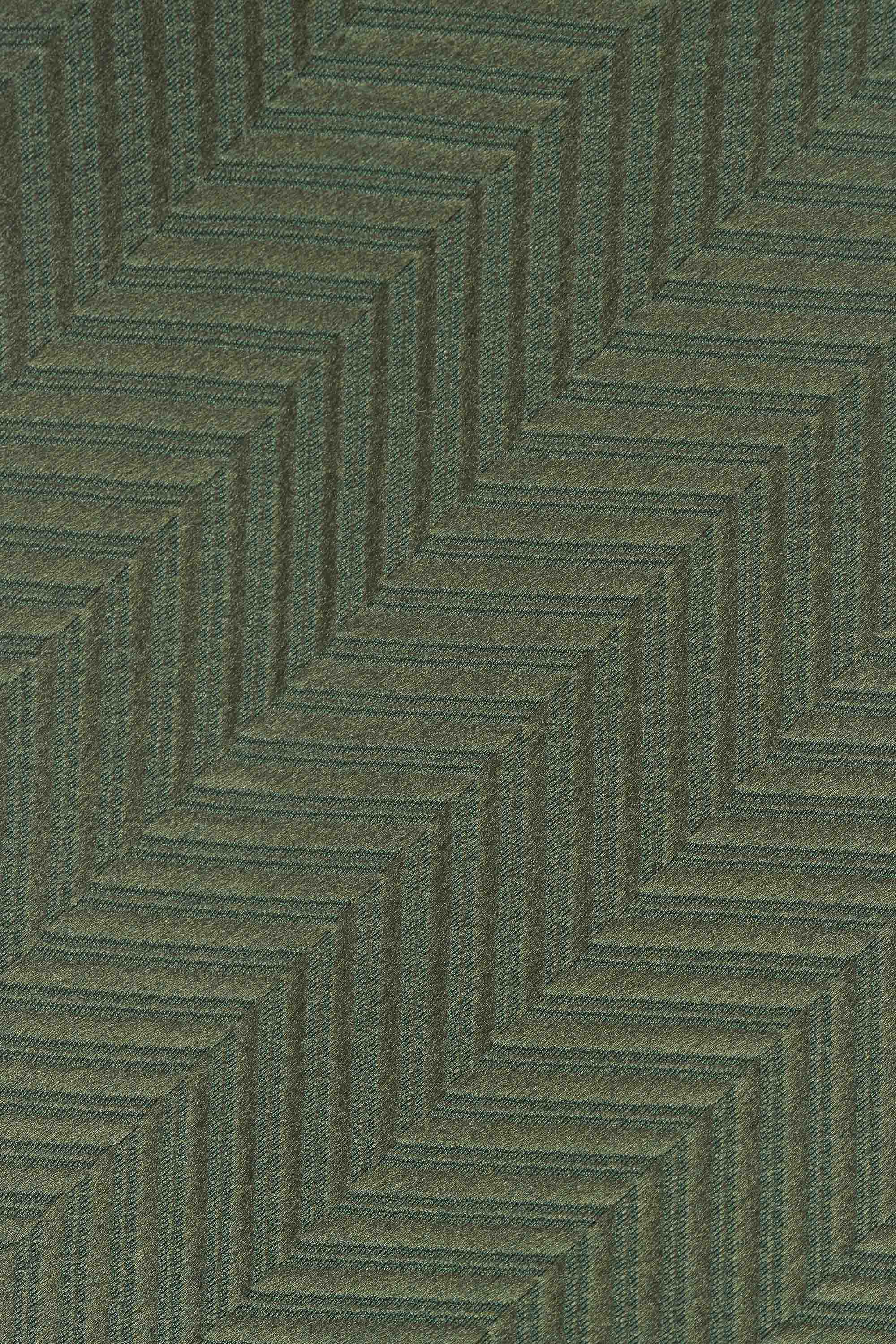 Mørkegrøn lommeklud med sildebensmønster PVD