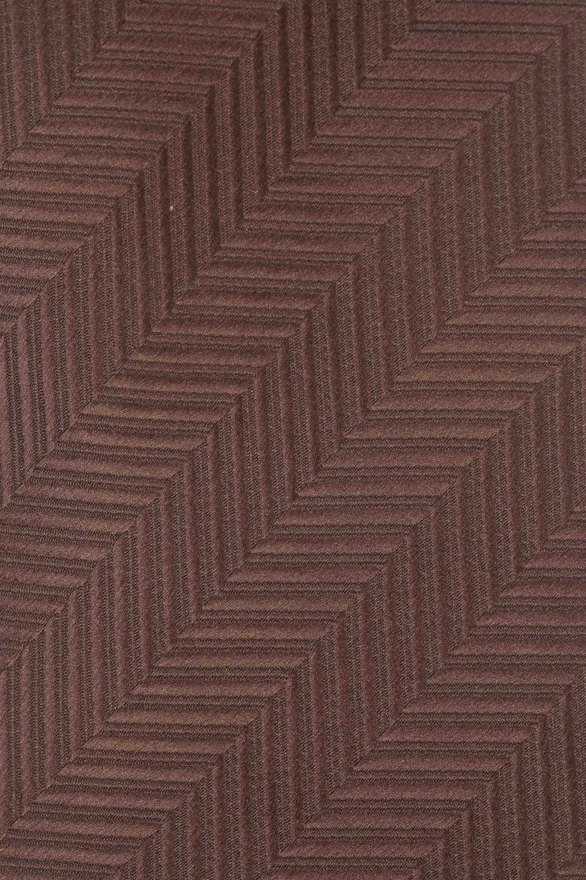 Brun lommeklud med sildebensmønster PVD