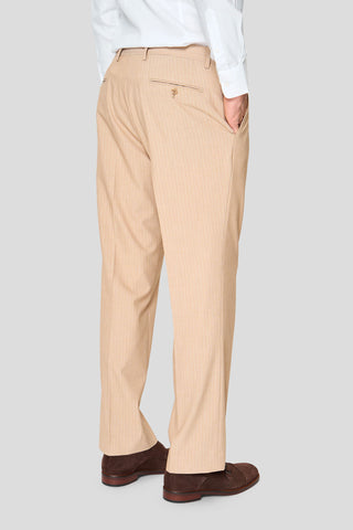 PRESTIGE sand three-piece jakkesæt med nålestriber PRESTIGE