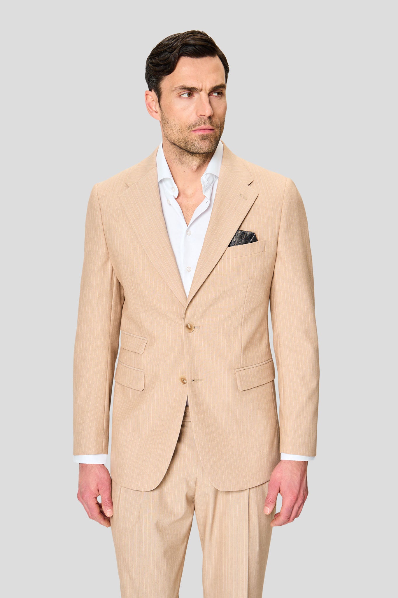 PRESTIGE sand blazer med nålestriber MBO