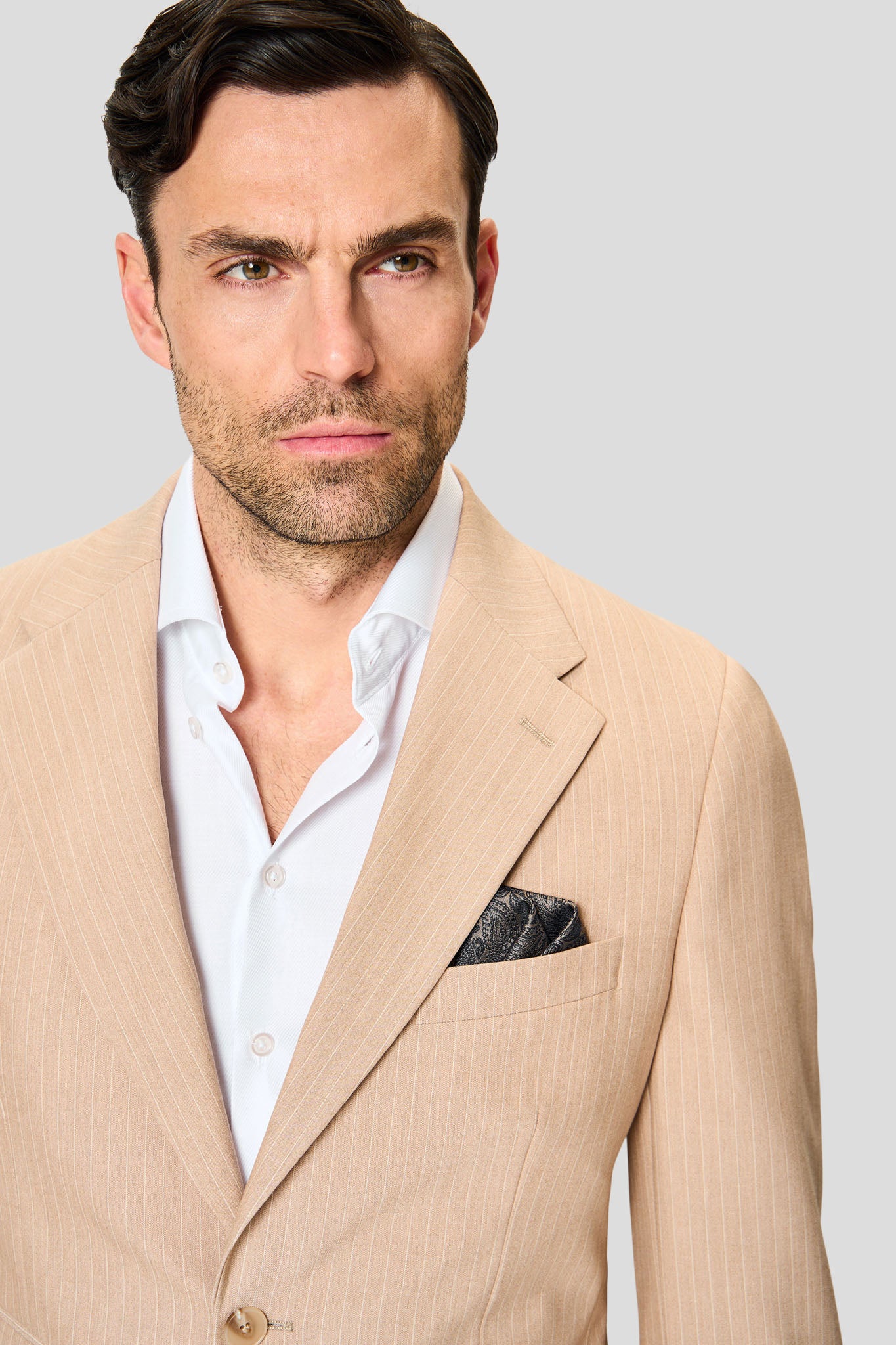 PRESTIGE sand blazer med nålestriber MBO