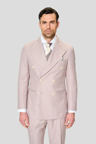 PRESTIGE rosa dobbeltradet hørjakkesæt