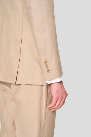 PRESTIGE sand three-piece hørjakkesæt