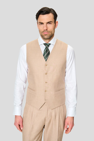 PRESTIGE sand three-piece hørjakkesæt