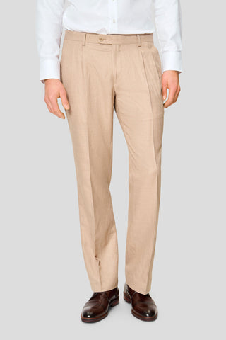 PRESTIGE sand three-piece hørjakkesæt