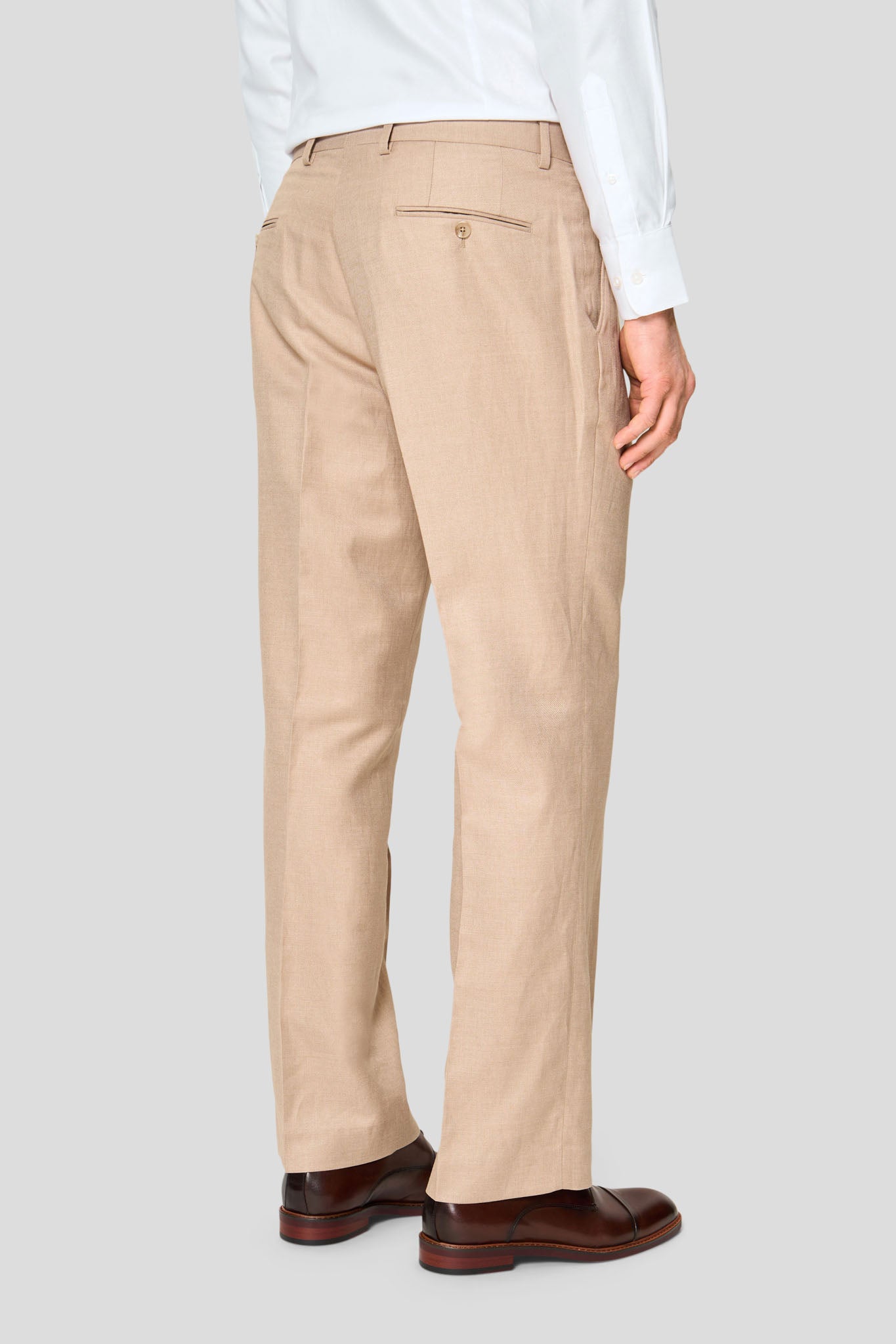 PRESTIGE sand three-piece hørjakkesæt