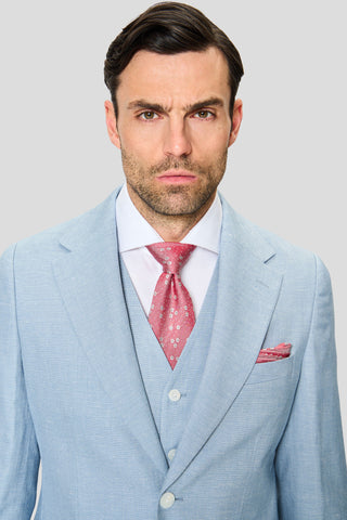 PRESTIGE lyseblåt three-piece hørjakkesæt