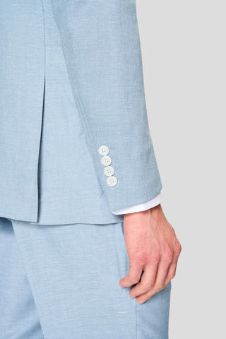 PRESTIGE lyseblåt three-piece hørjakkesæt