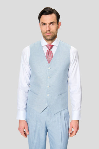 PRESTIGE lyseblåt three-piece hørjakkesæt