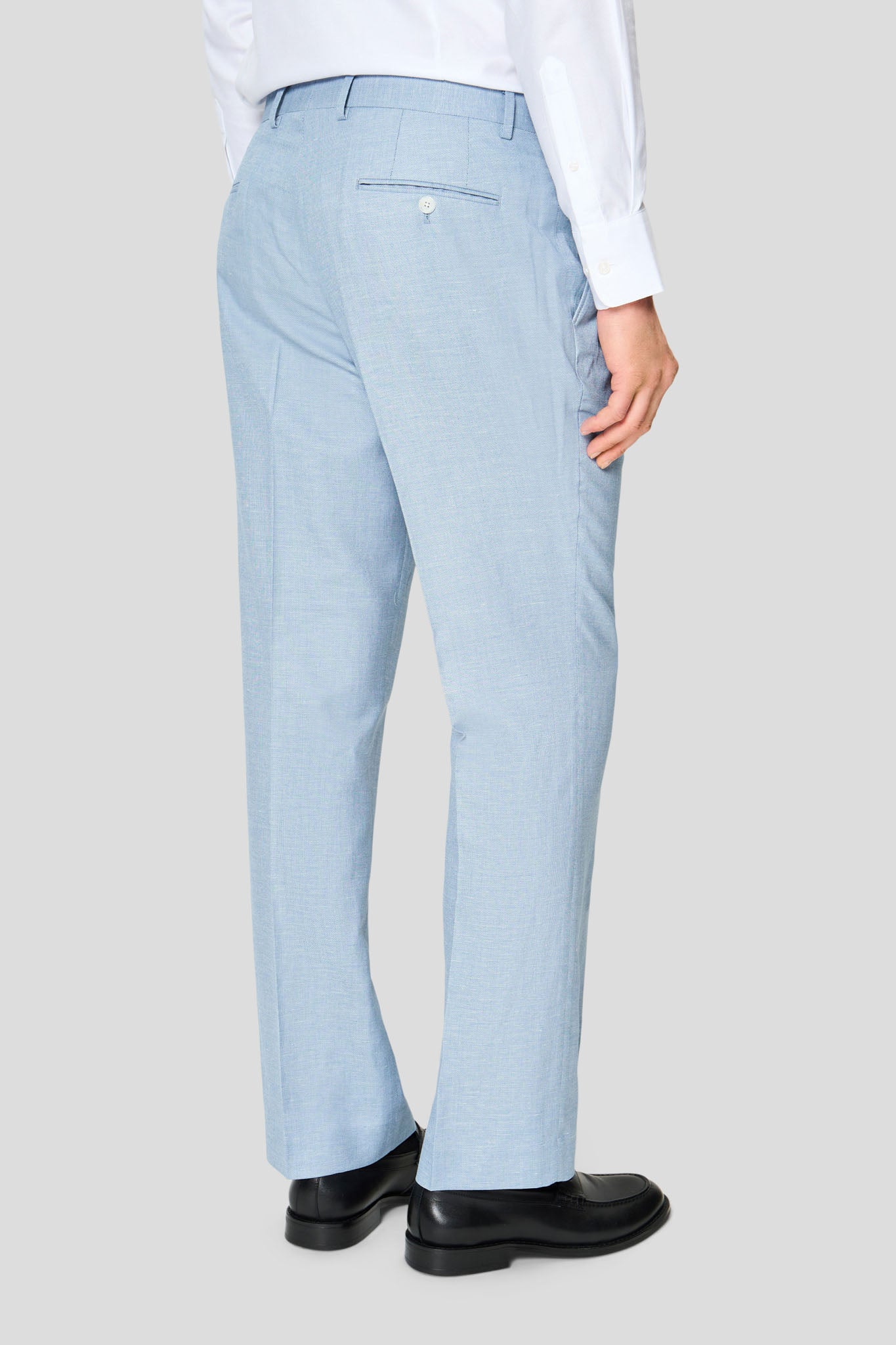 PRESTIGE lyseblåt hørjakkesæt