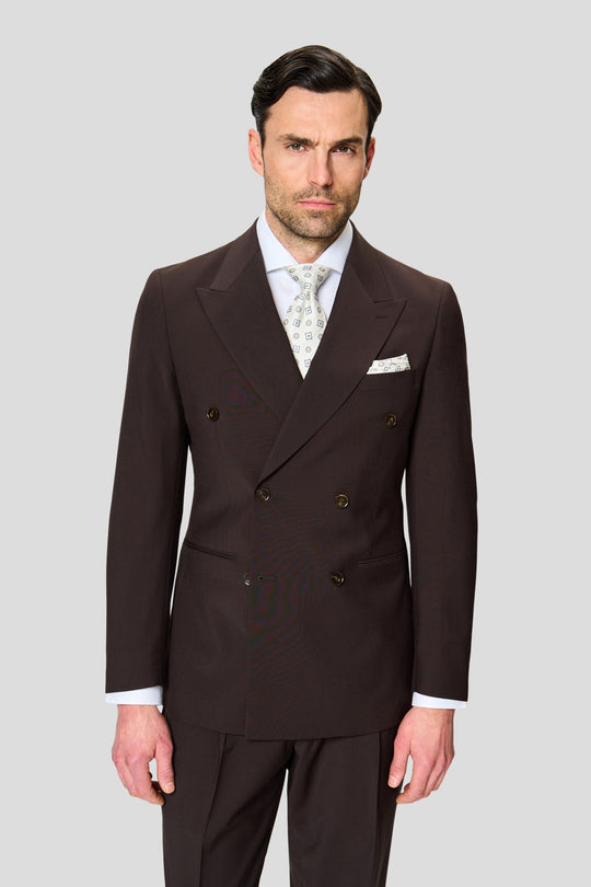 PREMIUM brun dobbeltradet blazer