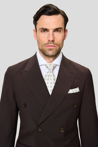 PREMIUM brun dobbeltradet blazer