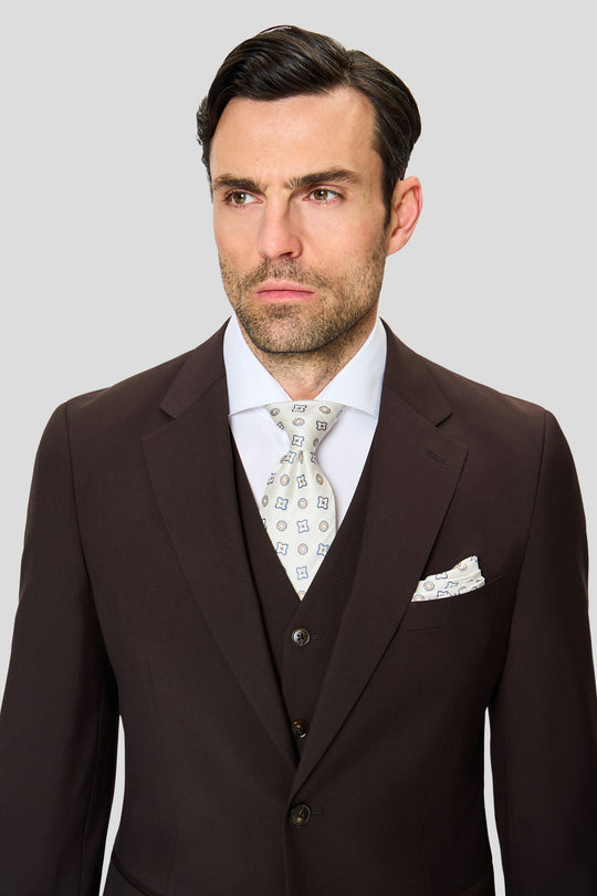 PREMIUM brunt three-piece jakkesæt