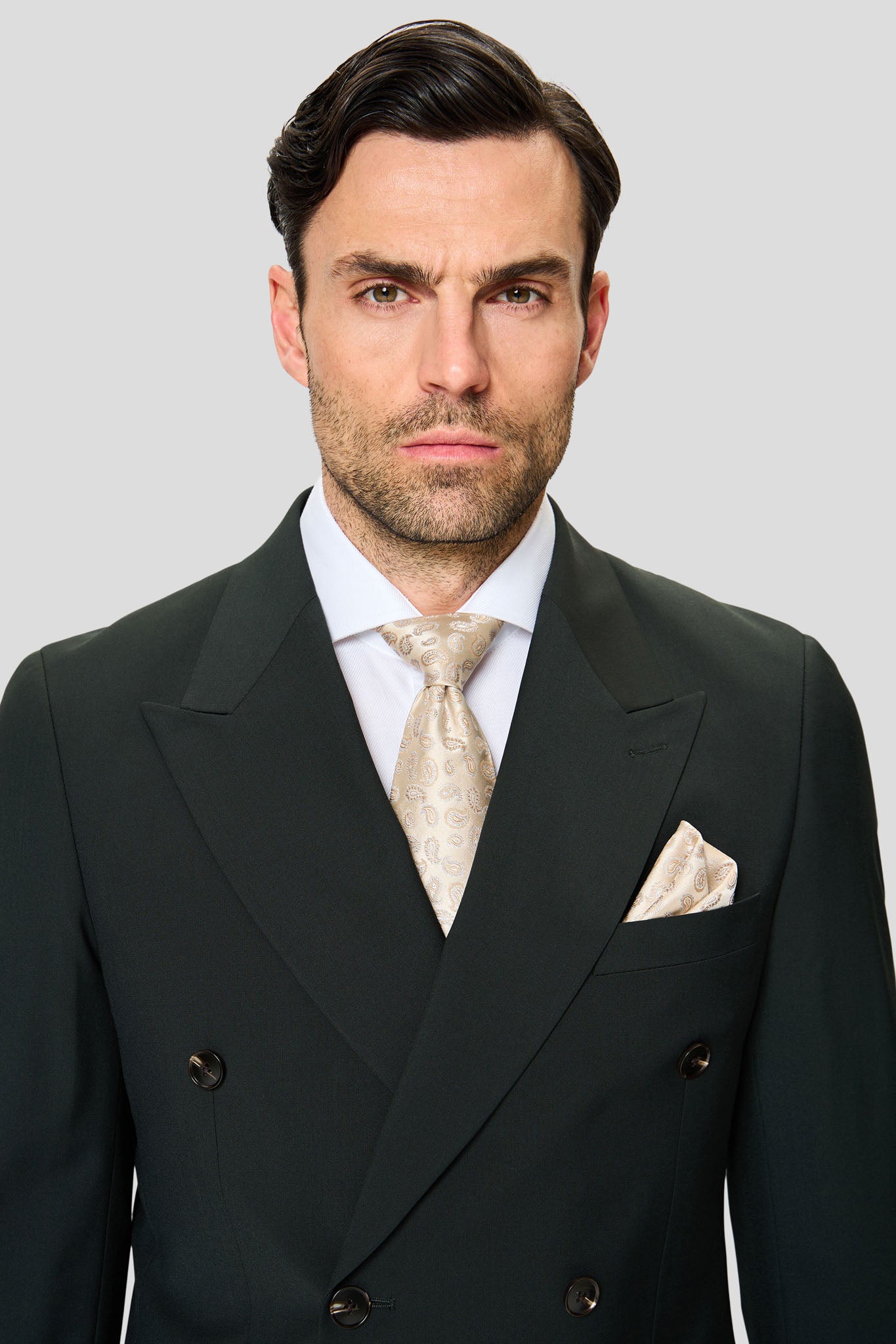 PREMIUM grønt dobbeltradet jakkesæt