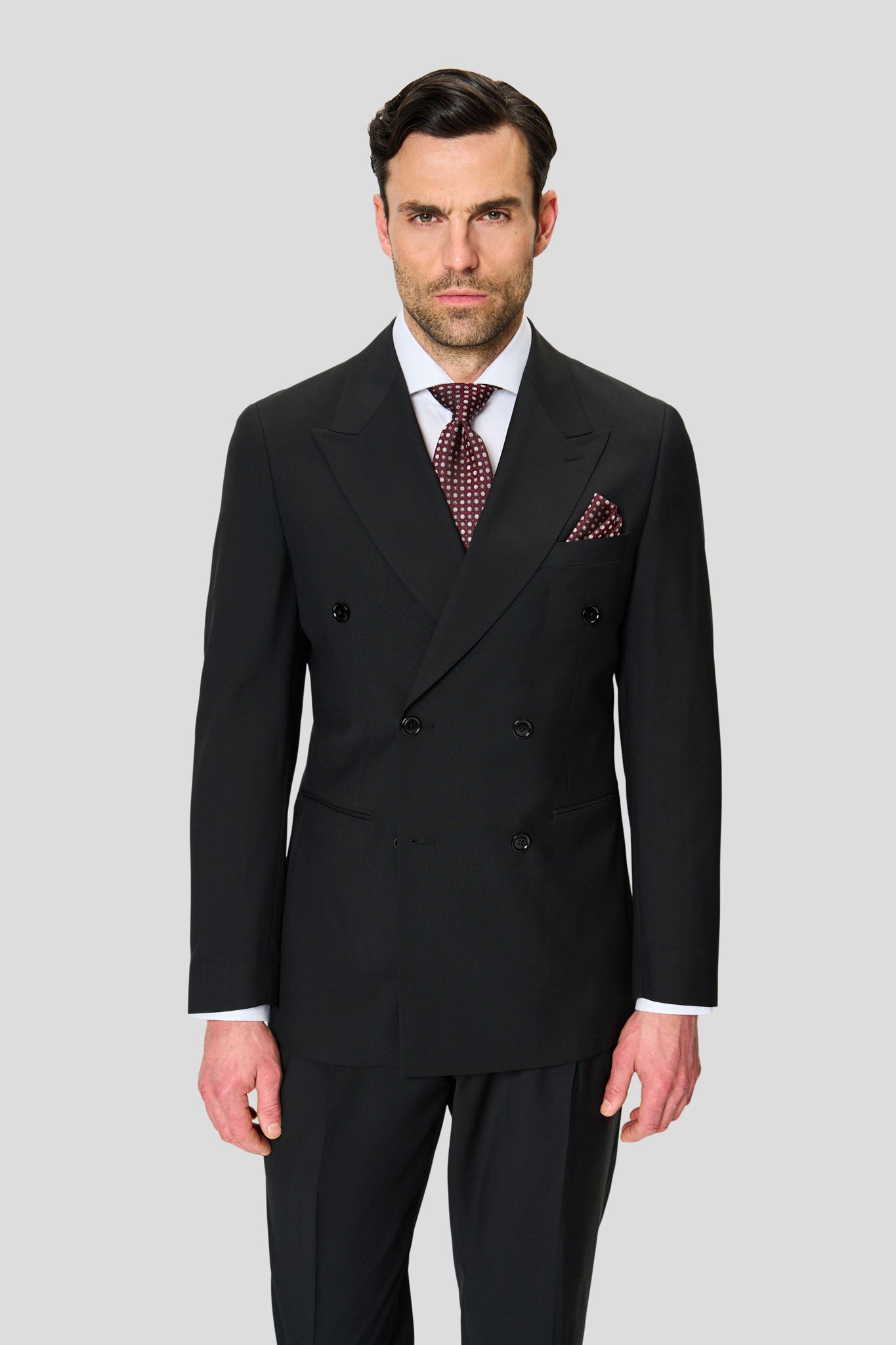 PREMIUM sort dobbeltradet blazer