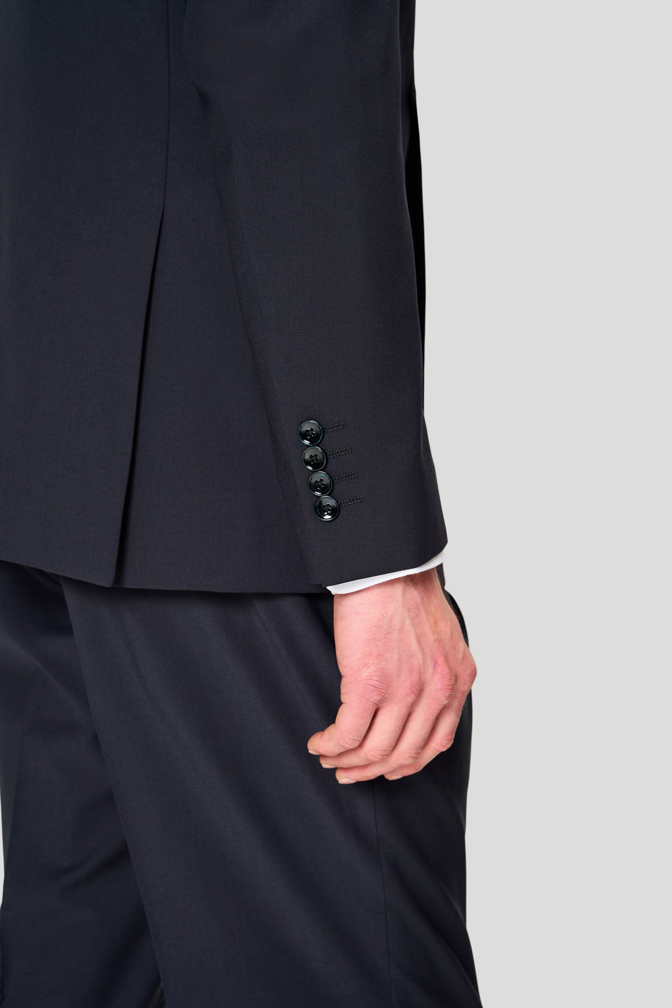 PREMIUM navy dobbeltradet blazer
