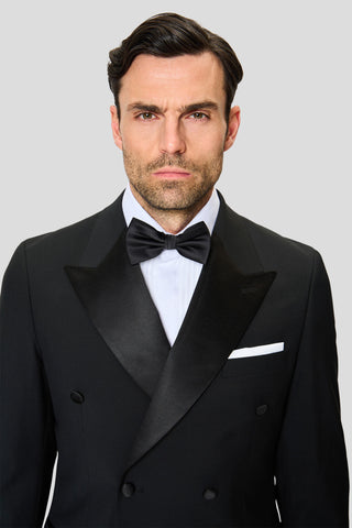 PREMIUM sort dobbeltradet smoking jakkesæt