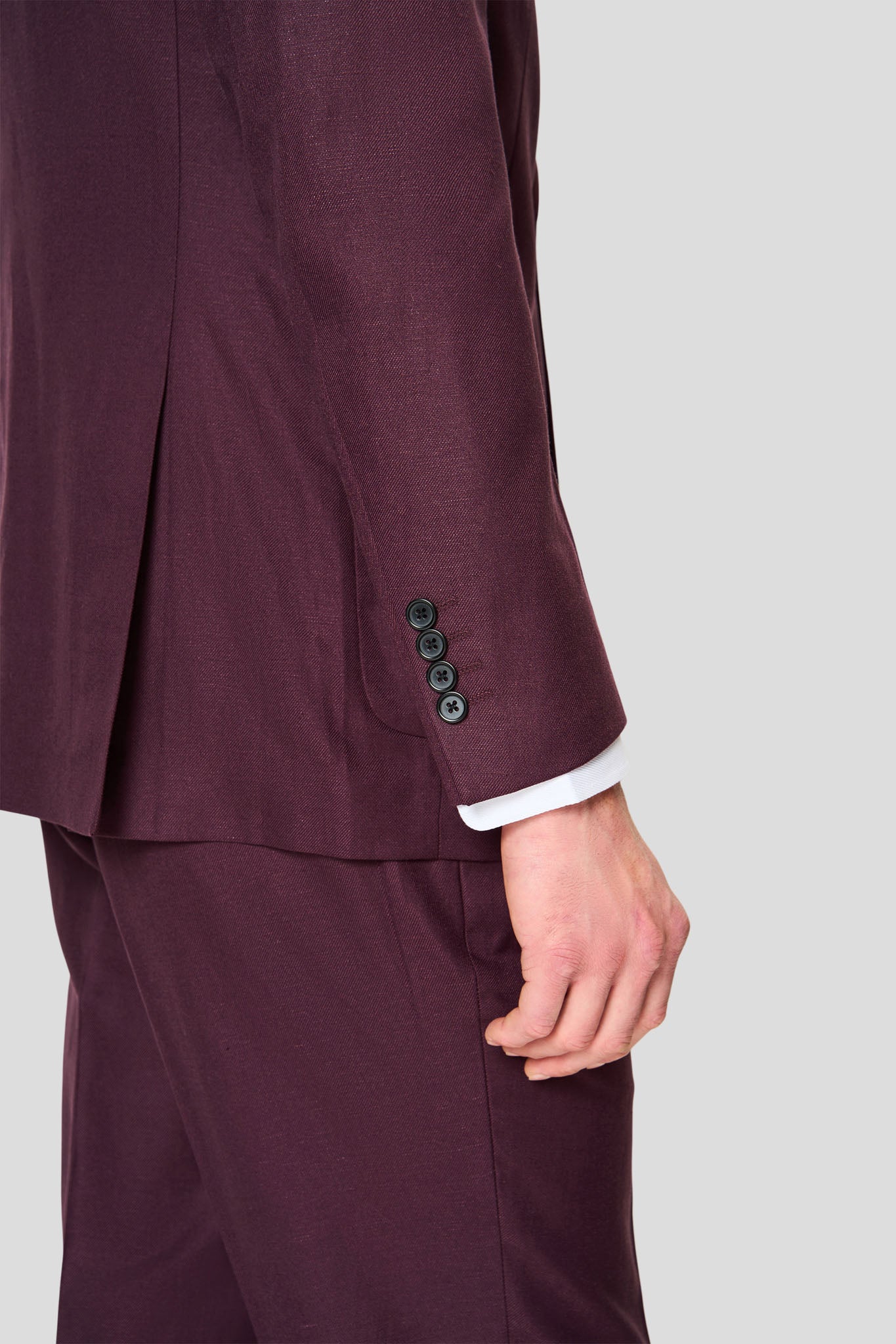 PRESTIGE vinrødt hørjakkesæt