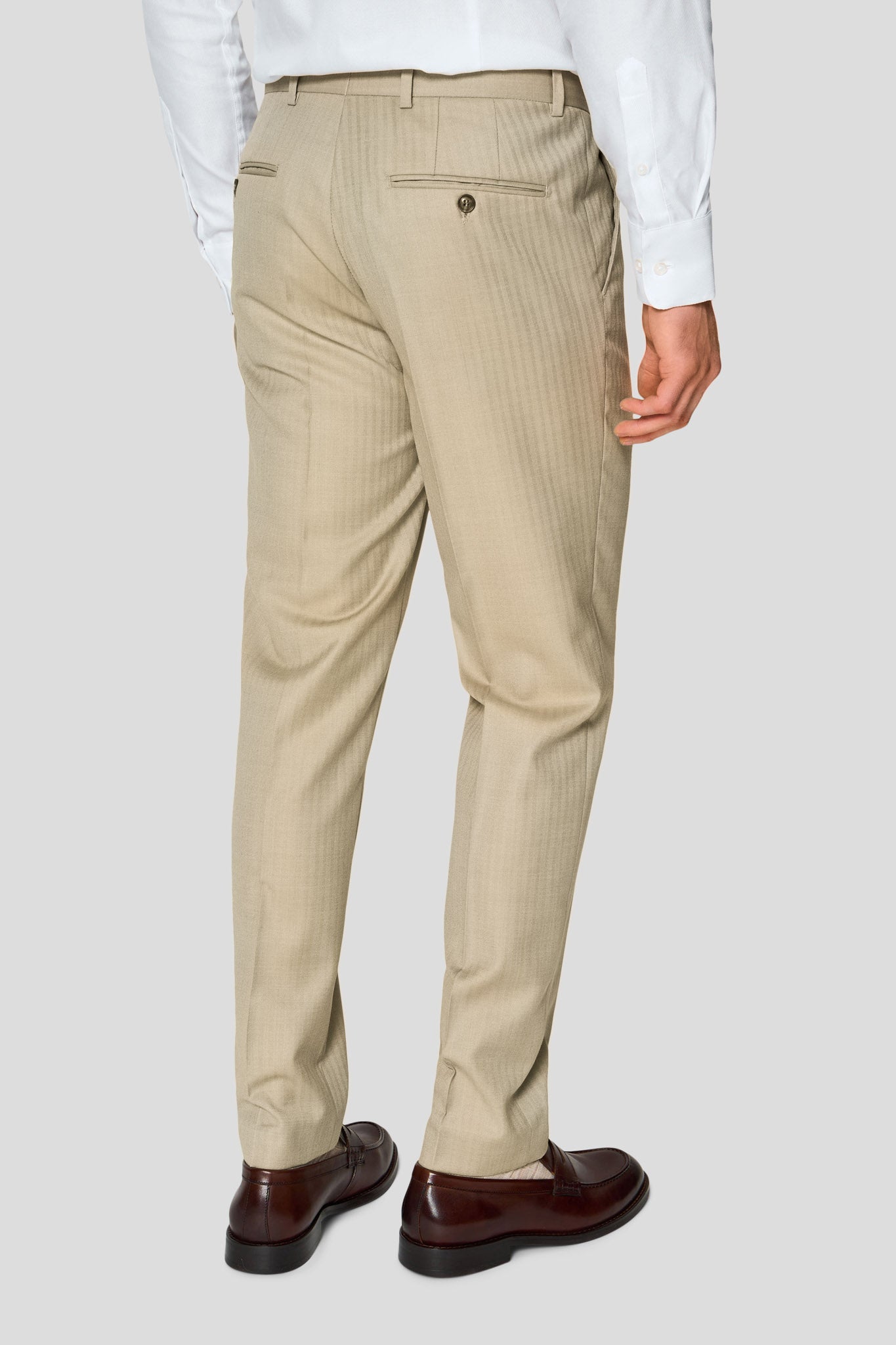 HERITAGE beige three-piece jakkesæt med sildeben