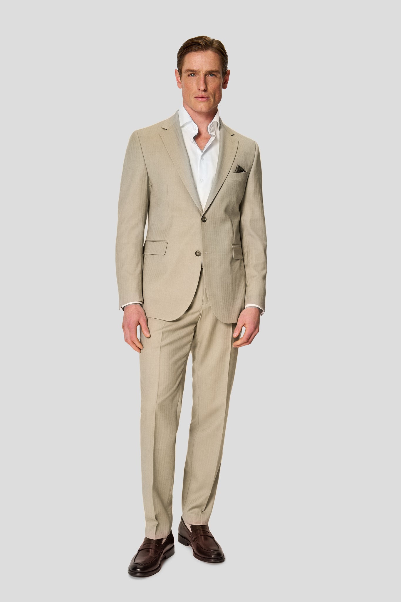 HERITAGE beige blazer med sildeben