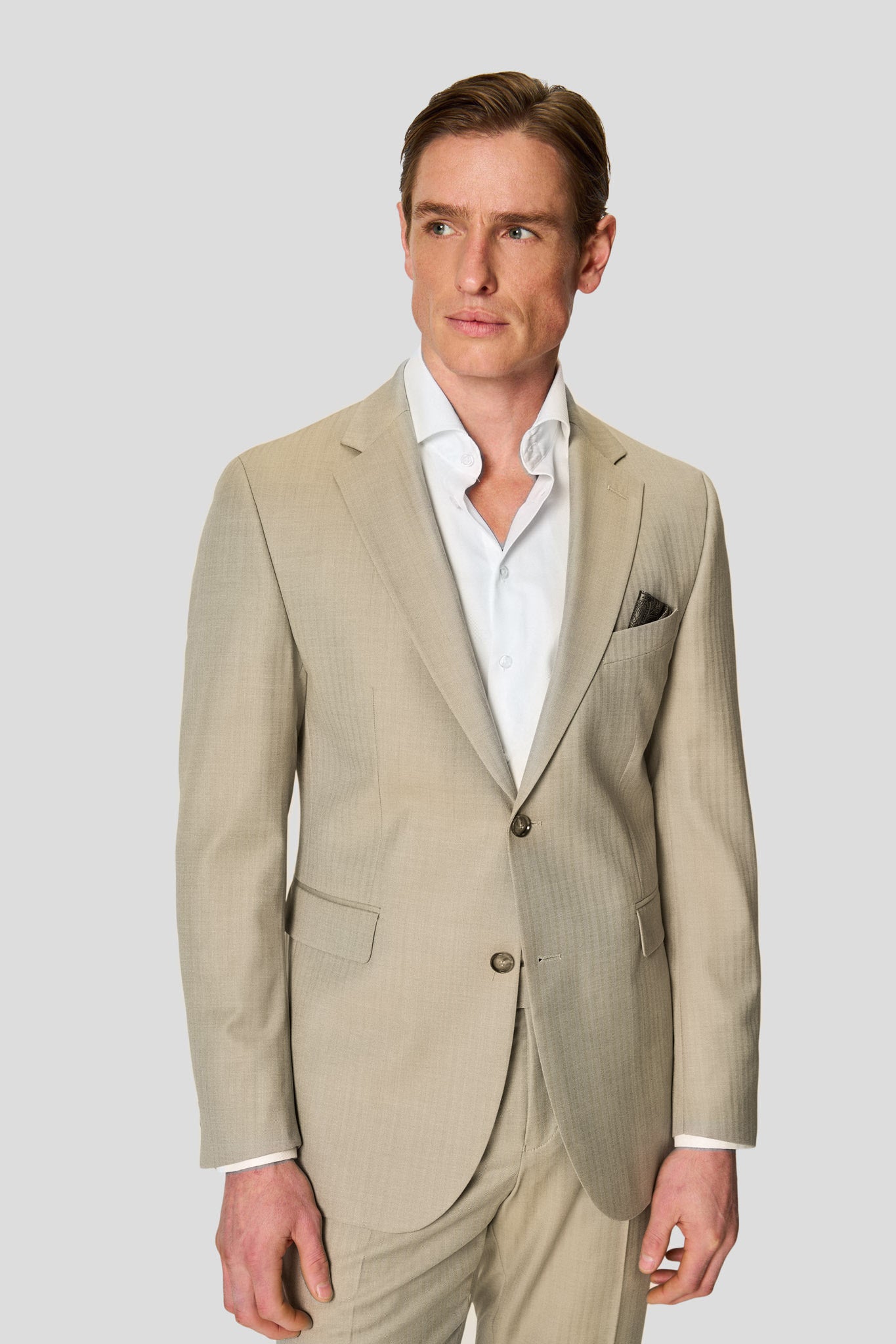 HERITAGE beige blazer med sildeben