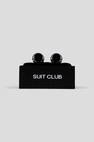 Sølv runde manchetknapper SUIT CLUB