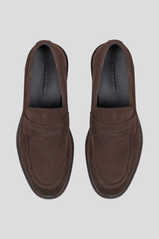 Brune loafers i ruskind SUIT CLUB