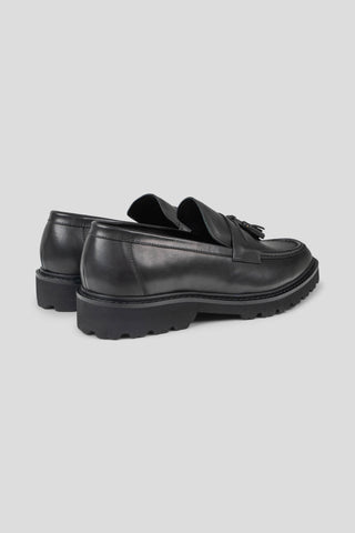 Sort chunky loafer med tassel
