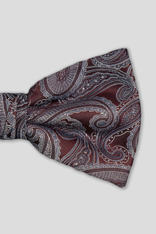 Bordeaux & grå paisley butterfly PVD