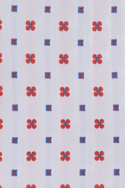 Hvidt & rødt blomstret slips