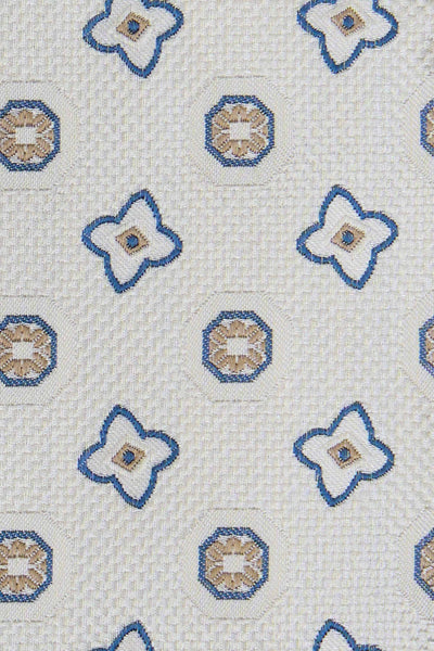 Off-white blomstret silkelommeklud