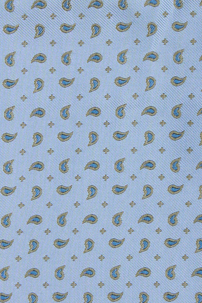 Slips og lommekluds pakke (Lyseblå blomstret i silke)