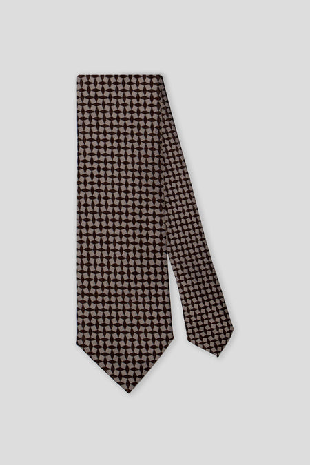 Brunt & beige geometrisk slips