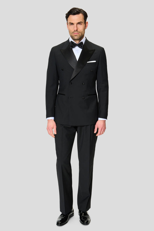 PREMIUM sort dobbeltradet smoking blazer