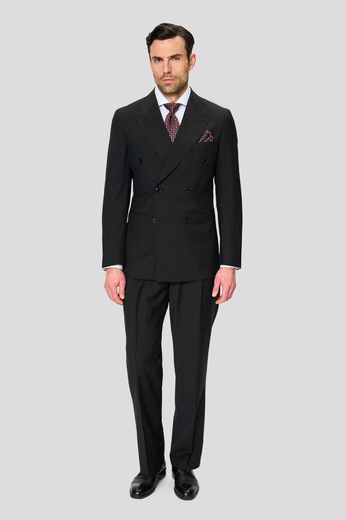 PREMIUM sort dobbeltradet blazer