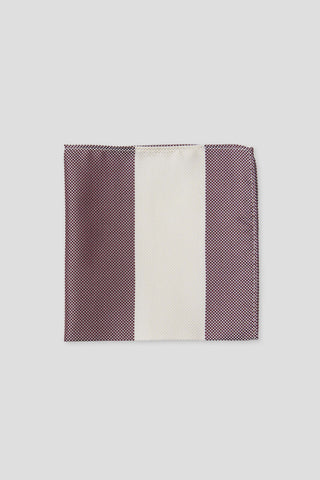 Vinrød stribet silkelommeklud PVD