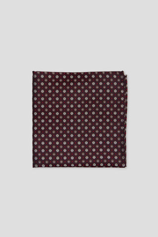 Bordeaux blomstret silkelommeklud PVD