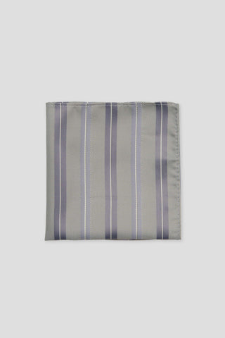 Lysegrøn og grå stribet lommeklud PVD