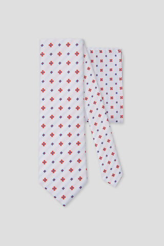 Slips & lommekluds pakke (Hvid & rød blomstret) suitclub.dk