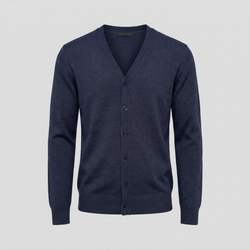 Marineblauer Merino-Cardigan