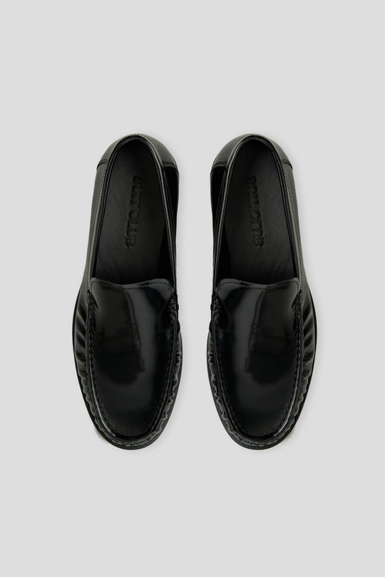 Sort lak loafer