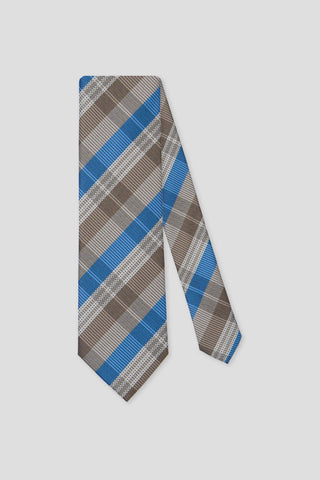 Brunt og blåt ternet slips PVD