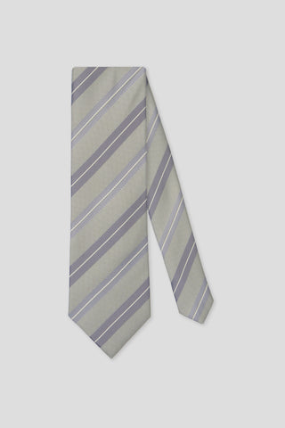Lysegrønt og gråt stribet slips PVD