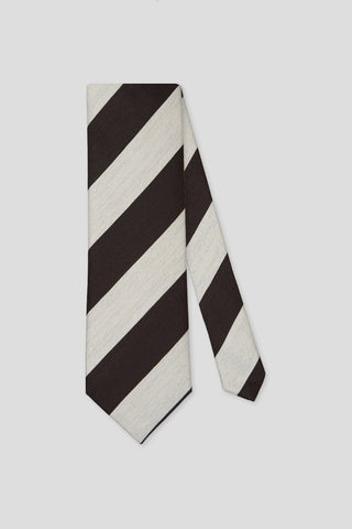 Brunt stribet silkeslips